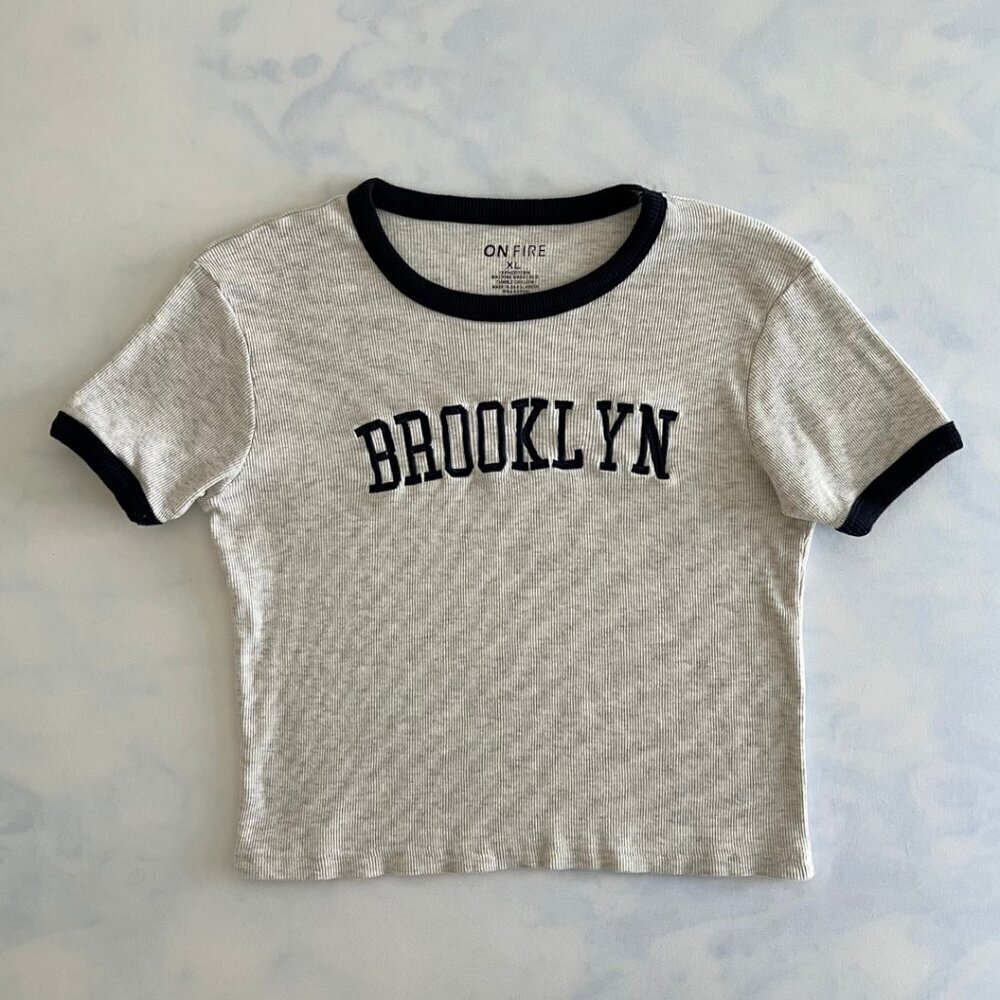 On Fire Brooklyn Cotton Ribbed Ringer Baby Tee